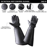 3S Tactical Leather Riot Control Glove, Hard Knuckle - 3SG-T5