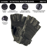 3S Tactical Leather Reactor Glove - 3/4 Finger -3SG-T12