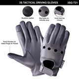 Driving Gloves Soft Genuine Leather Touch Screen Black- T21